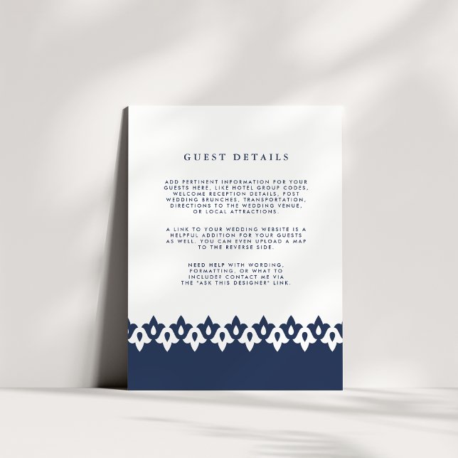 Arabesque Mariage - Carte de détails | Marine (Créateur téléchargé)