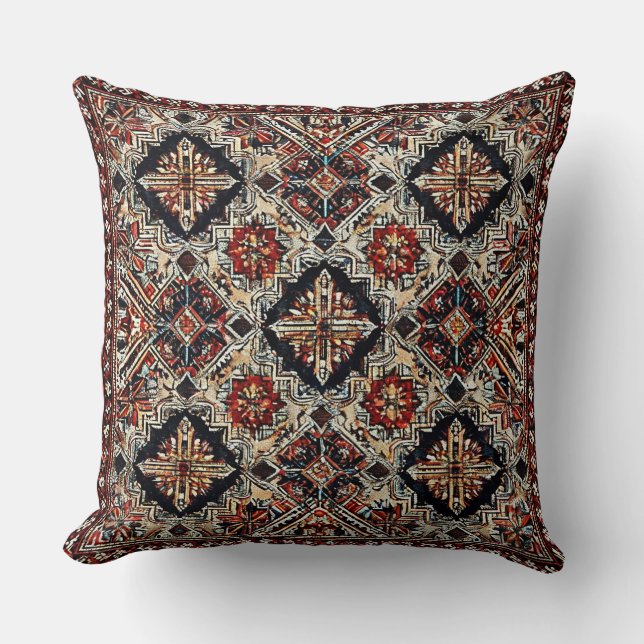 🌸Arabesque Multicolor Geometric Living 🌸 Throw Pillow (Front)