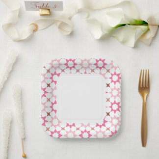 Arabesque pattern square paper plate