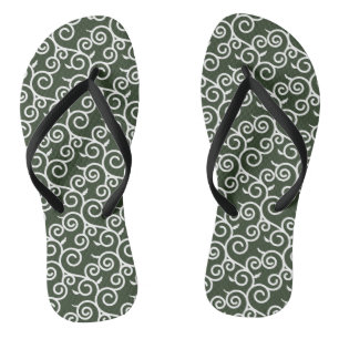 arabesque pattern traditional japanese desgin flip flops