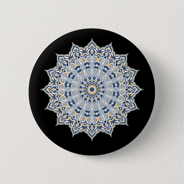 Arabesque Persian Oriental Arabic Turkish Decor 2 Inch Round Button (Front)
