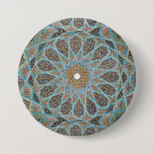 Arabesque Persian Oriental Arabic Turkish Decor 3 Inch Round Button