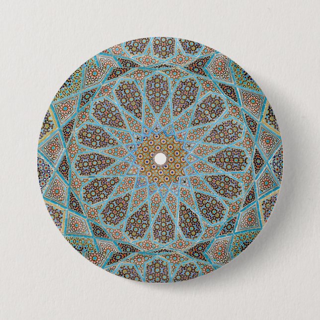 Arabesque Persian Oriental Arabic Turkish Decor 3 Inch Round Button (Front)