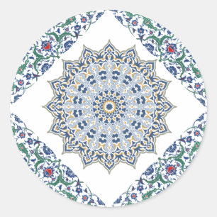 Arabesque Persian Oriental Arabic Turkish Decor Classic Round Sticker