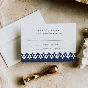 Arabesque RSVP Card Navy