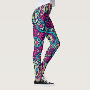 Arabesque Scrapbook Pattern Leggings 