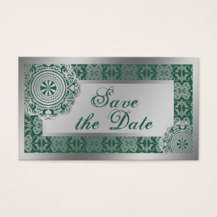 Arabesque Silver Lace, save the date mini