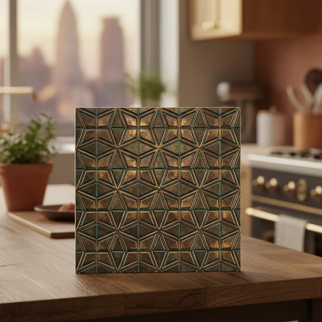 Arabesque Starburst: Oxidized Bronze #11 ID1227 Tile (Creator Uploaded)