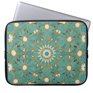 arabesque turquoise laptop sleeve