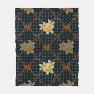 Arabesque. Vintage abstract raster floral seamless Fleece Blanket