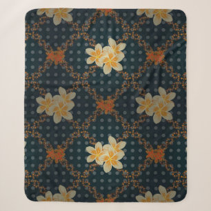 Arabesque. Vintage abstract raster floral seamless Sherpa Blanket