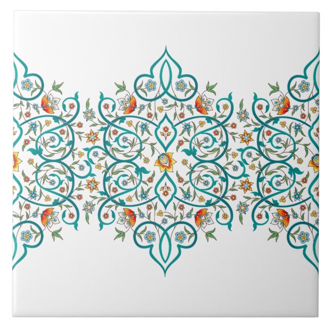 Arabesque Vintage Seamless Border Design Tile (Front)