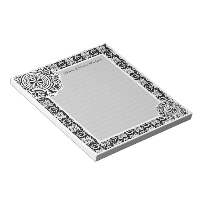 Arabesque White Lace, notepad (Angled)