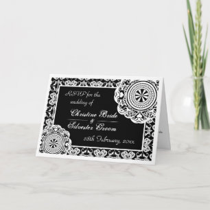 Arabesque White Lace, RSVP card