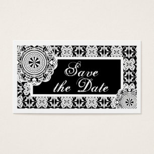 Arabesque White Lace, save the date mini