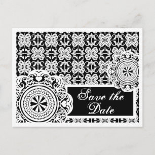 Arabesque White Lace, save the date postcard