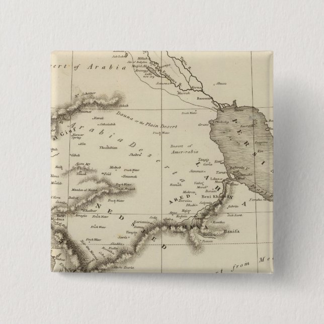 Arabia 2 inch square button (Front)