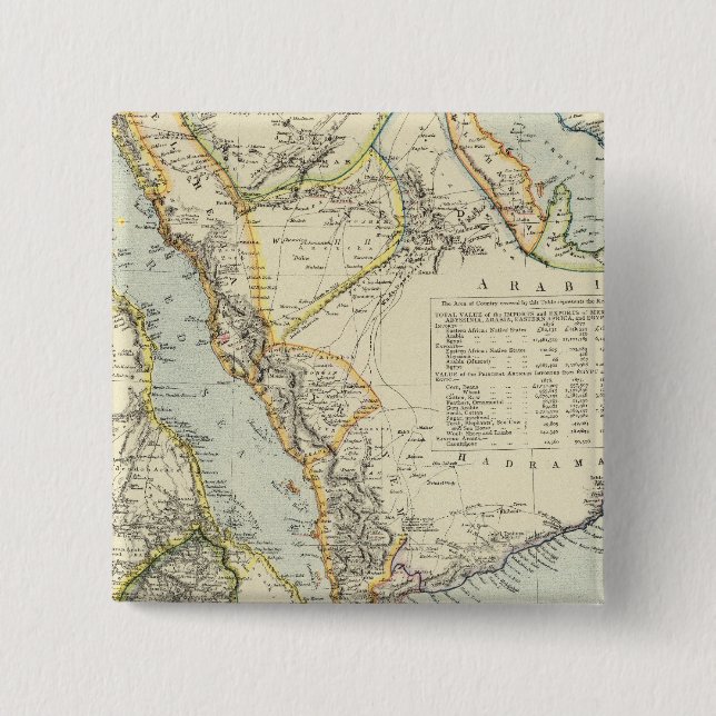 Arabia, Egypt, Nubia, Abyssinia 2 Inch Square Button (Front)
