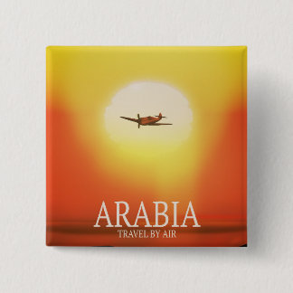 Arabia "Travel By Air" 2 Inch Square Button
