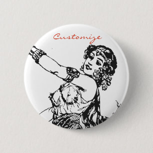 Arabian Belly dancer Vintage Art Thunder_Cove 2 Inch Round Button