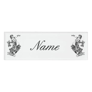 Arabian Belly dancer Vintage Art Thunder_Cove Name Tag