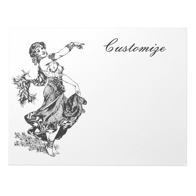 Arabian Belly Dancer Vintage Art Thunder_Cove  Notepad (Front)