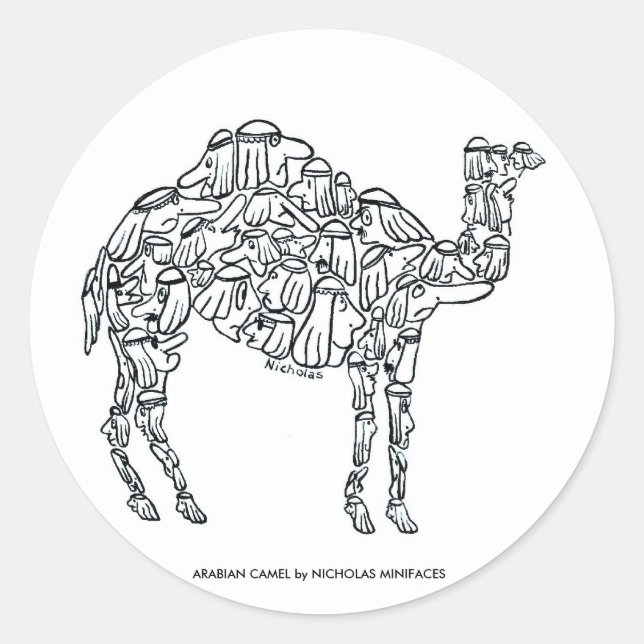 ARABIAN CAMEL CLASSIC ROUND STICKER (Front)