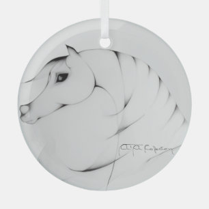 "Arabian Horse" by Adelia Audi Glass Ornament