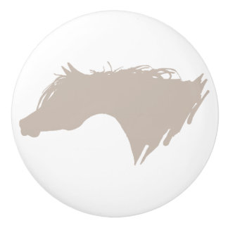 Arabian Horse Head Ceramic Knob