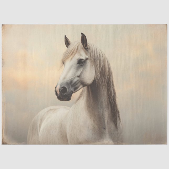 Arabian Horse Painting Distressed Decoupage Tissue Paper (Front)