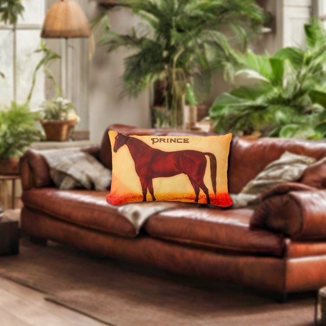 Arabian horse - personalized  lumbar pillow (Creator Uploaded)