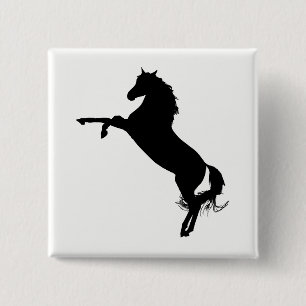 Arabian Horse Silhouette 2 Inch Square Button