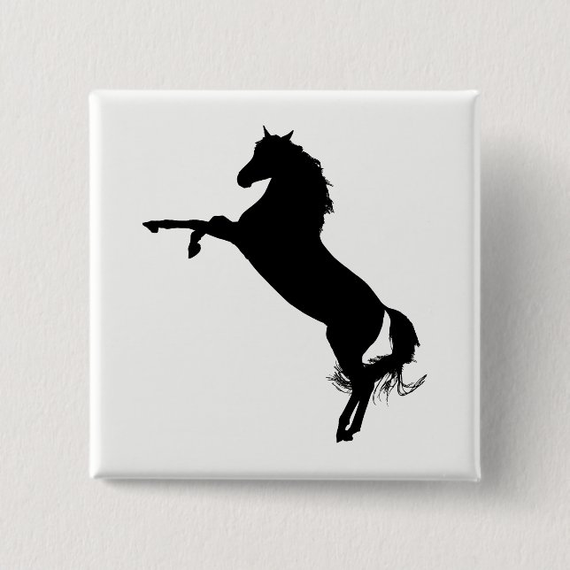 Arabian Horse Silhouette 2 Inch Square Button (Front)