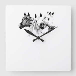 Arabian Horses Square Wall Clock