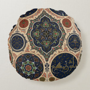 Arabian Intricate Retro Pattern Round Pillow