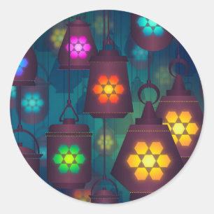 Arabian Lanterns Middle Eastern design Classic Round Sticker