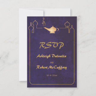 Arabian Magic Lamp Wedding RSVP Cards