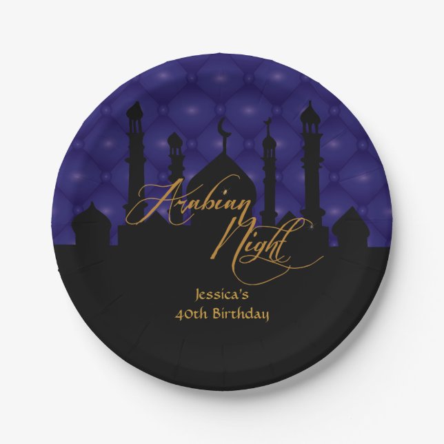 Arabian Night, 40th birthday 7 Inch Paper Plate (Front)