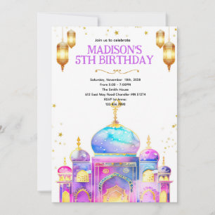 Arabian night birthday party invitation