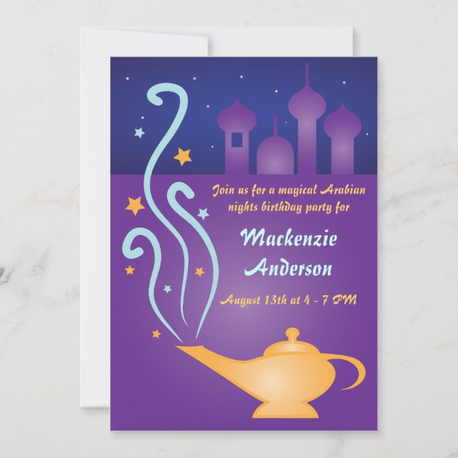 Arabian Nights 2 Invitations de lampes magiques (Devant)