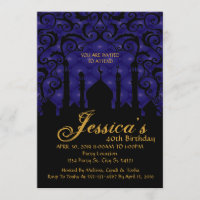 Arabian Nights, 40th Birthday Invitations