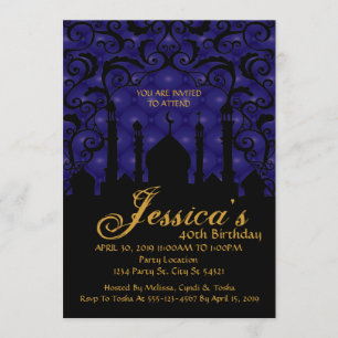 Arabian Nights, 40th Birthday Invitations