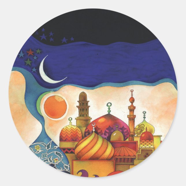 arabian nights classic round sticker (Front)