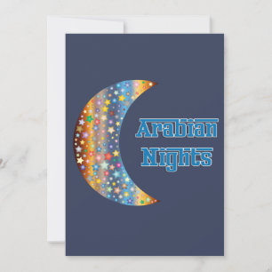 Arabian Nights Crescent Moon Star Design Invitation