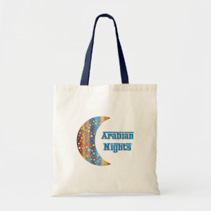 Arabian Nights Crescent Moon Star Design Tote Bag