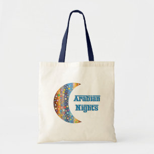 Arabian Nights Crescent Moon Star Design Tote Bag