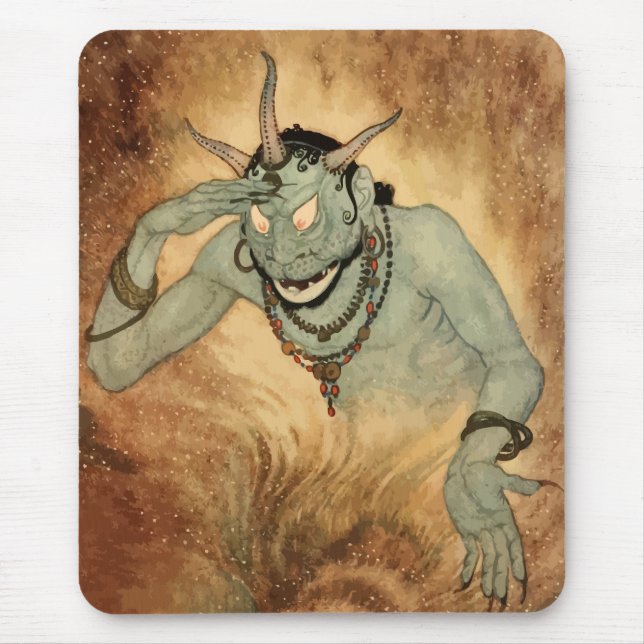 Arabian Nights Genie by Edmund Dulac Mouse Pad (Front)