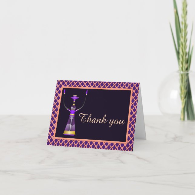Arabian Nights Hookah Thank You Note Card (Front)
