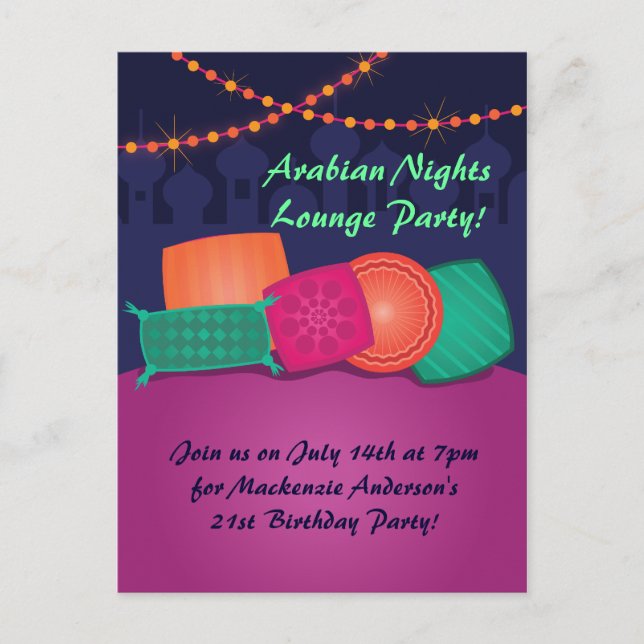 Arabian Nights Lounge Party Postcard (Front)