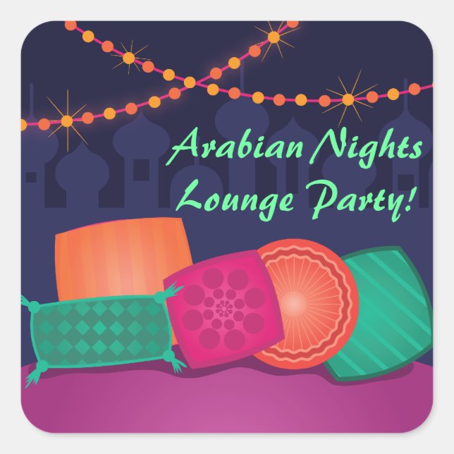 Arabian Nights Lounge Party Stickers (Front)